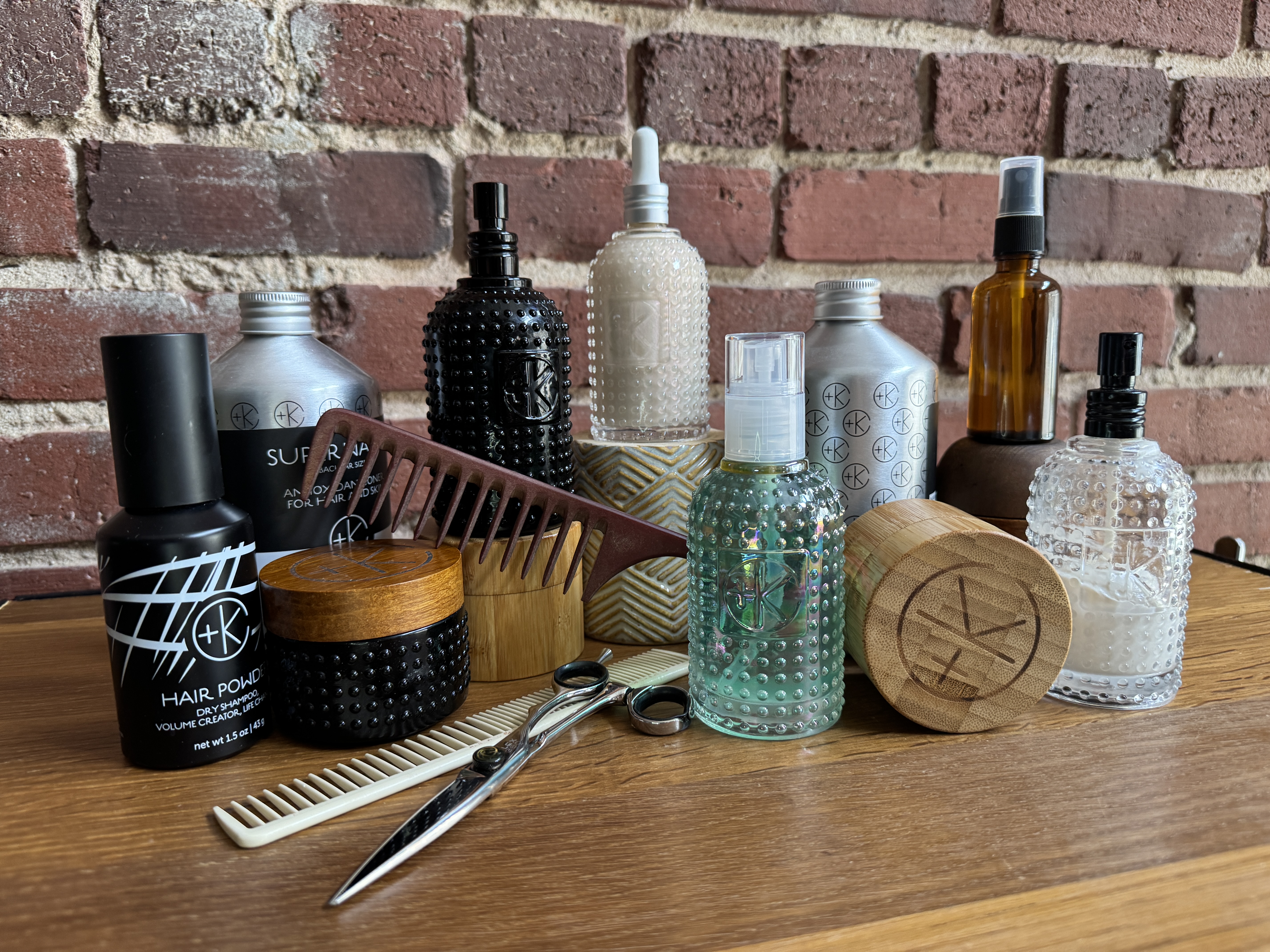 Haircare products styled in the studio
