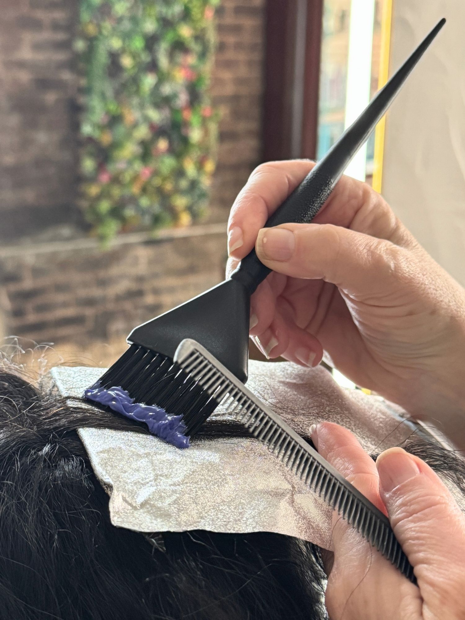 Detail of hair cutting tools and technique